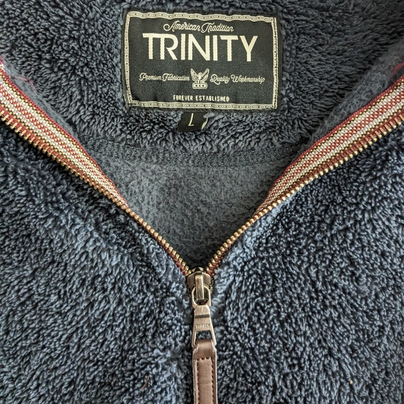 Trinity Plush Luxury Fleece Sweater, Slate Navy Blue, Mens Size Large - Picture 7 of 9